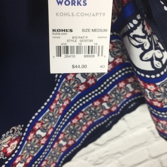 APT 9 floral boho sheer bell sleeves tunic top - Picture 6 of 9